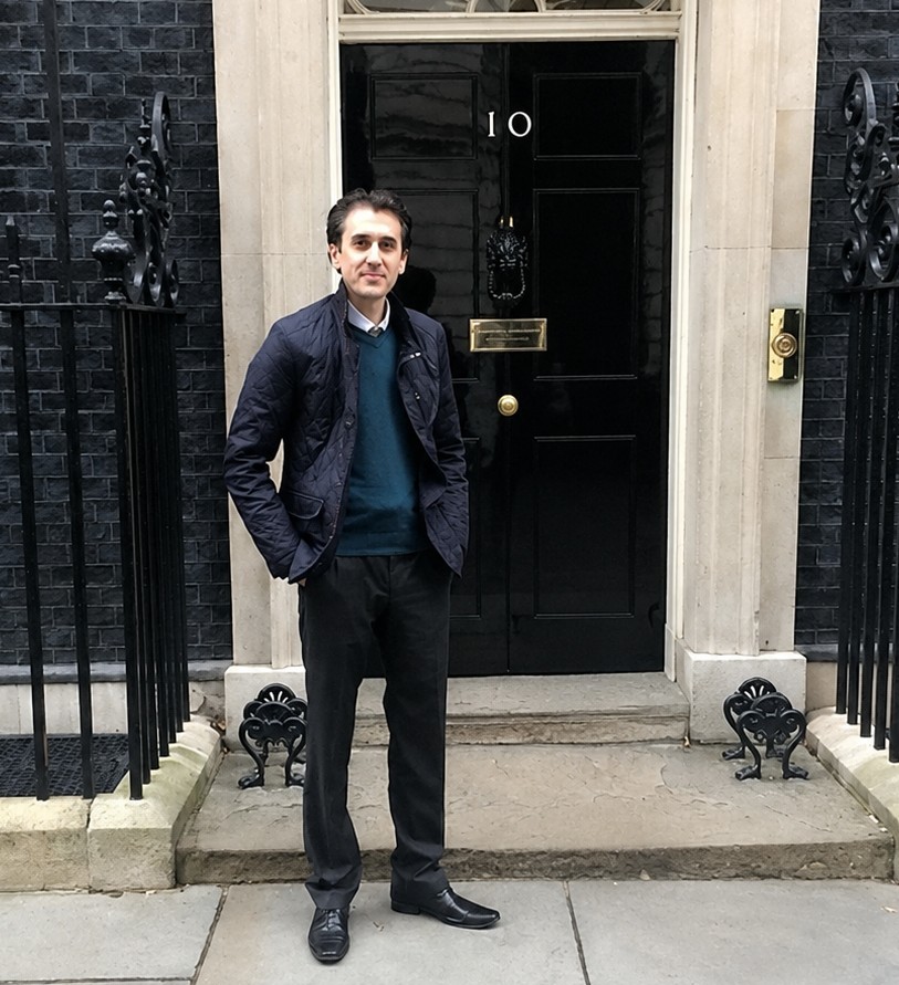 Peter outside 10 Downing Street, 2014